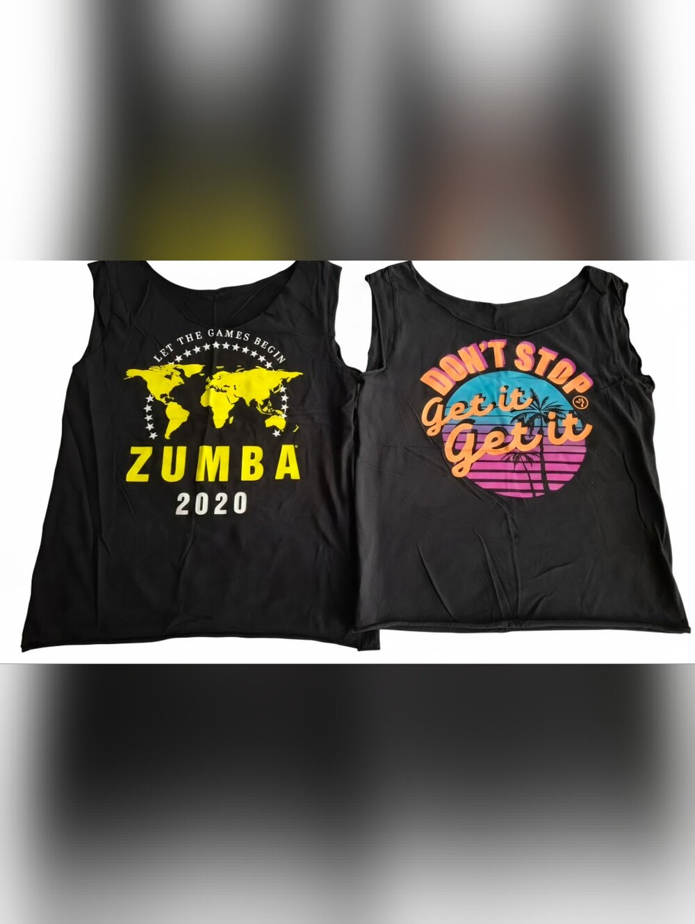 Zumba Graphic Tshirts- Black with Yellow & Multicolor Prints